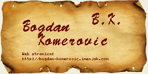 Bogdan Komerović vizit kartica